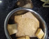 A picture of step 1 of Elephant yam farali sabji.