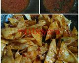 Foto langkah ke 4 dari resep Keripik pangsit pedas manis (#Bandung_recookWidyNaura).