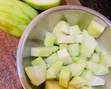 A picture of step 1 of Chow chow with moong dal.