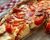 Pas rețetă Quiche cu bacon, cașcaval și legume 6 fotografie