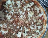A picture of step 5 of Pizza with beef qeema filling.