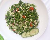 A picture of step 1 of Lebanese Tabbouleh Salad.