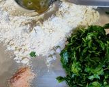 A picture of step 1 of Methi paratha.