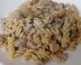 A picture of step 9 of My Garlic Mushroom & Chicken mixed in pasta 😘#Mainmeal.