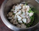 A picture of step 1 of Mushroom Matar (peas) Masala.