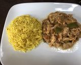 A picture of step 5 of Shredded chicken curry.
