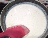 A picture of step 1 of White sauce pasta with chicken salami.