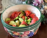 A picture of step 9 of Cucumber and Tomato Vinaigrette Salad.