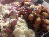 Blessing’s Fried sauté egg & sausages and plantain