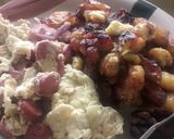 A picture of step 4 of Blessing’s Fried sauté egg & sausages and plantain.