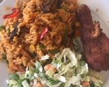 A picture of step 5 of Nigerian jollof rice.