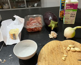 Foto del paso 1 de la receta: Berenjenas a la crema con jamón y gambas