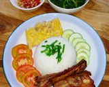 Hình bước làm 4 của món Cơm sườn cây nướng, chả trứng nướng