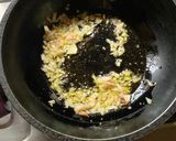 A picture of step 3 of Chola’r Dal or Chana Dal Qeema Curry -for lunch in Thakurbari style.