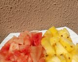 A picture of step 1 of Pineapple & watermelon juice #bestof2019.