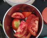 A picture of step 1 of Tuvar in tomato gravy.