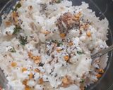 A picture of step 4 of Thayir Sadam (curd rice).