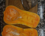 Foto del paso 1 de la receta: Calabaza rellena de carne con espinacas y bechamel 💜