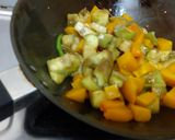 A picture of step 3 of Sajana saag bhaja.