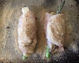 A picture of step 2 of California Farm Blue Cheese, Ham and Asparagus Stuffed Chicken Breast.