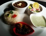 A picture of step 5 of Masur Chawal platter🍚🍛.