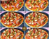 A picture of step 5 of Cheese Burst Veggies And Chicken Pizza From Scratch.
