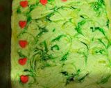 A picture of step 3 of Grinch fudge.