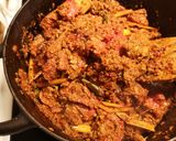 A picture of step 3 of Malaysia Rendang beef.