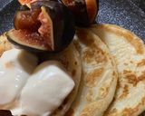 A picture of step 1 of Mini Greek pancakes with figs and Greek yogurt with honey.