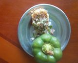 A picture of step 7 of Chow chow muthia with bell pepper.