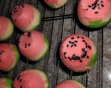 Foto langkah ke 7 dari resep Bolu Kukus "Semacha" (Semangka Isi Cream Matcha).