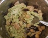 A picture of step 4 of My Chic pea, and black bean Stuffed Sweet Potato. 😁.