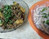 A picture of step 3 of Dhaba style alu Qeema.