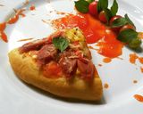 Foto langkah ke 7 dari resep Sausage Pizza (Dough Pumpkin)#AOP_aSliceofPizza.