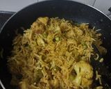 A picture of step 3 of Gobi & Matar pulao.