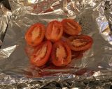A picture of step 2 of Roasted Romano and Jalapeño Crusted Tomatoes.