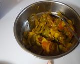 A picture of step 1 of Grilled Leftover veg frankie.