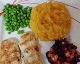 A picture of step 4 of My Grilled Chicken with Butternut Squash Potatoes and cold Salad.
