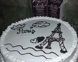 A picture of step 3 of Eiffel Tower Cake.