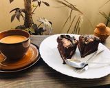 A picture of step 6 of Chocolate brownie cake with tea ☕️.