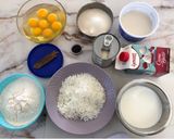 A picture of step 1 of Coconut Tres Leches Cake.