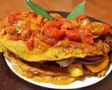 Une image de l'étape 6 de Omelette curcuma paprika fumé tomates..