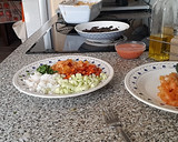 Foto del paso 7 de la receta: Ensalada de Lentejas aliñada con Gazpacho de Cerezas