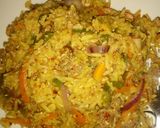 A picture of step 11 of Mince meat and egg jallof rice.