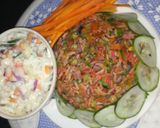 A picture of step 7 of Rainbow fried rice.