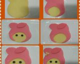 Foto langkah ke 14 dari resep Step by step membuat bento "my melody" tanpa cetakan khusus.