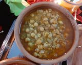 A picture of step 2 of Aloo ki takari, choley ka salan, suji ka halwa and puri.