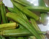 A picture of step 1 of Okra(mabenda) and fried fish.