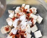 A picture of step 1 of Chilli Paneer.