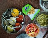 A picture of step 1 of Chana jor moong chat.